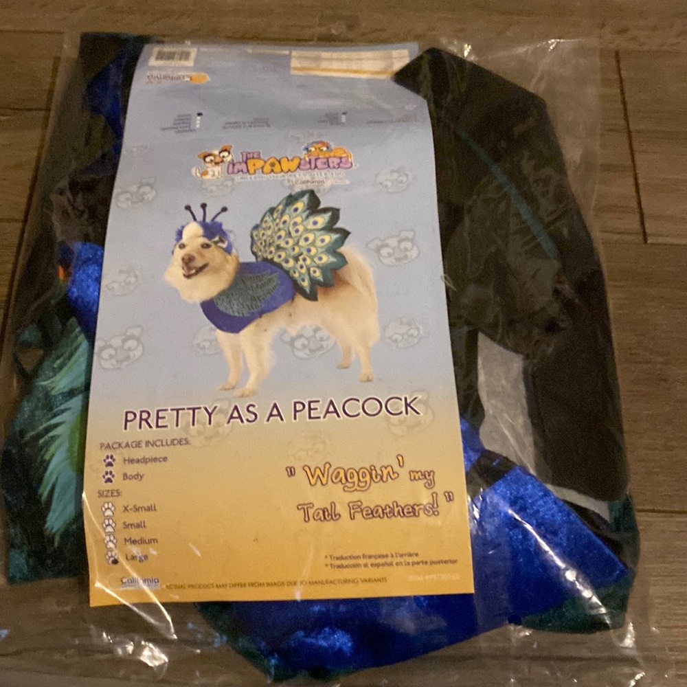 Pretty as a Peacock Dog Costume - Blue Peacock Pet Outfit